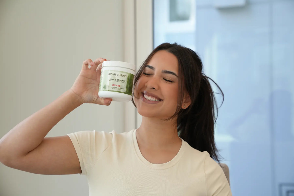 Biome Theory Super Greens and starter kit for a simple morning routine