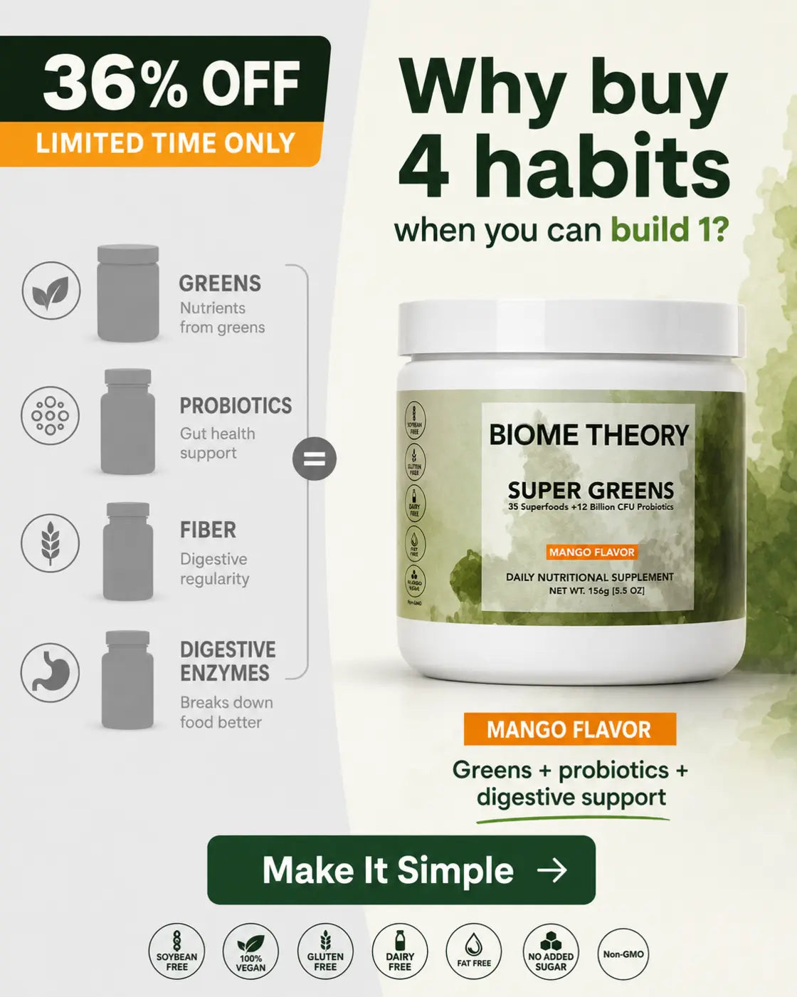 Biome Theory Super Greens held during an active daily routine