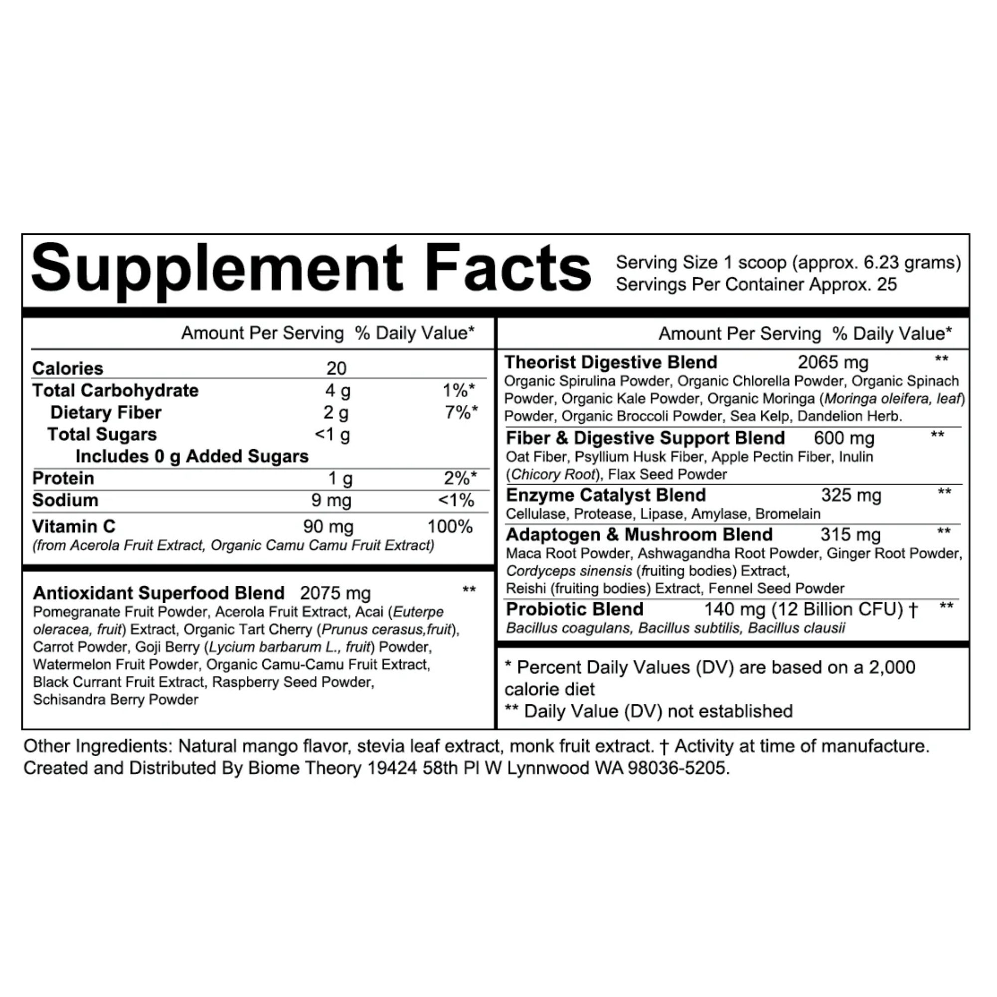 Biome Theory Super Greens (Mango Flavor)